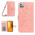 For Infinix Hot 10i / Smart 5 Pro Skin Feel Sun Flower Pattern Flip Leather Phone Case with Lanyard(Pink) - 1