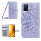 For Infinix Note 10 Pro Skin Feel Sun Flower Pattern Flip Leather Phone Case with Lanyard(Purple) - 1