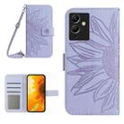 For Infinix Note 12 G96 Skin Feel Sun Flower Pattern Flip Leather Phone Case with Lanyard(Purple) - 1