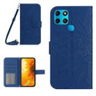 For Infinix Smart 6 Skin Feel Sun Flower Pattern Flip Leather Phone Case with Lanyard(Dark Blue) - 1