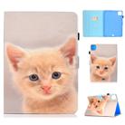 For iPad Pro 11 (2020) Sewing Thread Horizontal Painted Flat Leather Tablet Case with Sleep Function & Pen Cover & Anti Skid Strip & Card Slot & Holder(Cute Cat) - 1