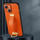 For iPhone 14 Plus SULADA Cool Series PC + Leather Texture Skin Feel Phone Case(Orange) - 1