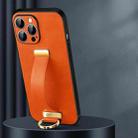 For iPhone 14 Pro SULADA Cool Series PC + Leather Texture Skin Feel Phone Case(Orange) - 1