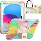 For iPad 10th 10.9 2022 Rotary Grab Silicone And PC Tablet Case(Colorful) - 1