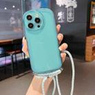 For iPhone 14 Pro Candy Colors TPU Phone Case with Lanyard(Blue) - 1