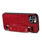 For iPhone 14 Plus Crocodile Wristband Wallet Leather Back Cover Phone Case(Red) - 4