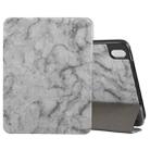 For iPad 10th Gen 10.9 2022 Three-fold Marble Texture Protective Tablet Case with Pen Slot(Black Gray) - 1