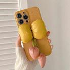 For iPhone 14 Pro Tulip Woolen Phone Case(Yellow) - 1