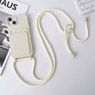 For iPhone 14 Crossbody Lanyard Elastic Silicone Card Holder Phone Case(White) - 1