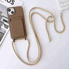 For iPhone 14 Crossbody Lanyard Elastic Silicone Card Holder Phone Case(Dark Grey) - 1