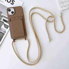 For iPhone 14 Pro Max Crossbody Lanyard Elastic Silicone Card Holder Phone Case(Dark Grey) - 1