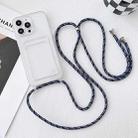 For iPhone 14 Pro Crossbody Lanyard Elastic Transparent Card Holder Phone Case(Blue White) - 1