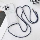 For iPhone 13 Pro Crossbody Lanyard Elastic Transparent Card Holder Phone Case(Blue White) - 1