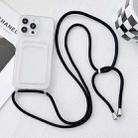 For iPhone 12 Pro Crossbody Lanyard Elastic Transparent Card Holder Phone Case(Black) - 1