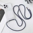 For iPhone 11 Crossbody Lanyard Elastic Transparent Card Holder Phone Case(Blue White) - 1