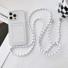 For iPhone 11 Pro Max Crossbody Lanyard Elastic Transparent Card Holder Phone Case(White Black) - 1