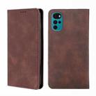 For Motorola Moto E32 India/E22s 4G Global Skin Feel Magnetic Horizontal Flip Leather Phone Case(Dark Brown) - 1