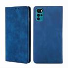 For Motorola Moto E32 India/E22s 4G Global Skin Feel Magnetic Horizontal Flip Leather Phone Case(Blue) - 1