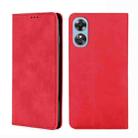 For OPPO A17 Skin Feel Magnetic Horizontal Flip Leather Phone Case(Red) - 1