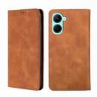 For Realme C33 4G Skin Feel Magnetic Horizontal Flip Leather Phone Case(Light Brown) - 1