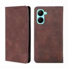 For Realme C33 4G Skin Feel Magnetic Horizontal Flip Leather Phone Case(Dark Brown) - 1