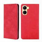 For vivo Y16 4G/Y02s 4G Skin Feel Magnetic Horizontal Flip Leather Phone Case(Red) - 1