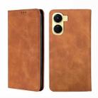 For vivo Y16 4G/Y02s 4G Skin Feel Magnetic Horizontal Flip Leather Phone Case(Light Brown) - 1