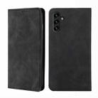 For Samsung Galaxy A04s Skin Feel Magnetic Horizontal Flip Leather Phone Case(Black) - 1