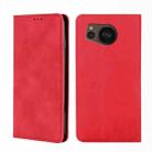 For Sharp Aquos sense7 Plus Skin Feel Magnetic Horizontal Flip Leather Phone Case(Red) - 1