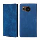 For Sharp Aquos sense7 Plus Skin Feel Magnetic Horizontal Flip Leather Phone Case(Blue) - 1