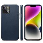 For iPhone 14 Lamb Grain PU Back Cover Phone Case(Navy Blue) - 1