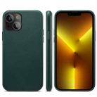 For iPhone 13 mini Lamb Grain PU Back Cover Phone Case(Dark Green) - 1
