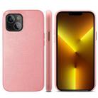 For iPhone 13 Lamb Grain PU Back Cover Phone Case(Pink) - 1