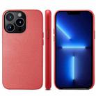 For iPhone 13 Pro Max Lamb Grain PU Back Cover Phone Case(Red) - 1