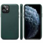 For iPhone 12 mini Lamb Grain PU Back Cover Phone Case(Dark Green) - 1