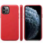 For iPhone 12 Pro Max Lamb Grain PU Back Cover Phone Case(Red) - 1