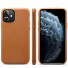 For iPhone 11 Lamb Grain PU Back Cover Phone Case(Brown) - 1