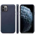 For iPhone 11 Pro Lamb Grain PU Back Cover Phone Case(Navy Blue) - 1