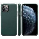 For iPhone 11 Pro Max Lamb Grain PU Back Cover Phone Case(Dark Green) - 1