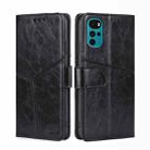 For Motorola Moto E32 India/E22s 4G Global Geometric Stitching Horizontal Flip Leather Phone Case(Black) - 1