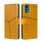 For Motorola Moto E32 India/E22s 4G Global Geometric Stitching Horizontal Flip Leather Phone Case(Yellow) - 1