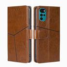 For Motorola Moto E32 India/E22s 4G Global Geometric Stitching Horizontal Flip Leather Phone Case(Light Brown) - 1