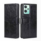 For OPPO K10x 5G Geometric Stitching Horizontal Flip Leather Phone Case(Black) - 1