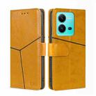 For vivo V25 5G/V25e 5G/X80 Lite Geometric Stitching Horizontal Flip Leather Phone Case(Yellow) - 1