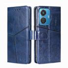 For vivo Y55 4G Geometric Stitching Horizontal Flip Leather Phone Case(Blue) - 1