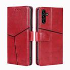 For Samsung Galaxy A04s Geometric Stitching Horizontal Flip Leather Phone Case(Red) - 1