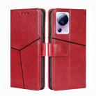 For Xiaomi Civi 2 5G Geometric Stitching Horizontal Flip Leather Phone Case(Red) - 1