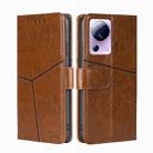 For Xiaomi Civi 2 5G Geometric Stitching Horizontal Flip Leather Phone Case(Light Brown) - 1