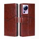 For Xiaomi Civi 2 5G Geometric Stitching Horizontal Flip Leather Phone Case(Dark Brown) - 1