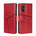 For Xiaomi Poco M5 4G Geometric Stitching Horizontal Flip Leather Phone Case(Red) - 1